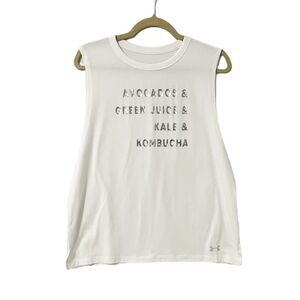 Under Armour Graphic Tank Avocado Green Juice Kale White Size L